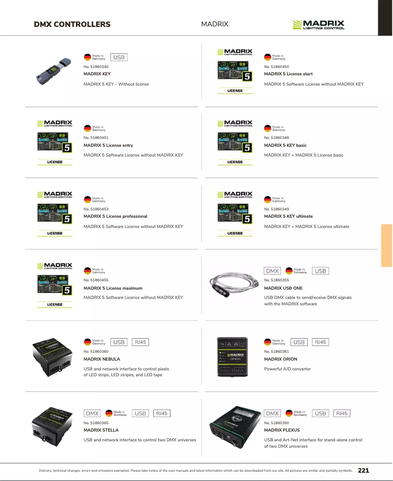 Page n°1 - Catalogue Madrix USB One