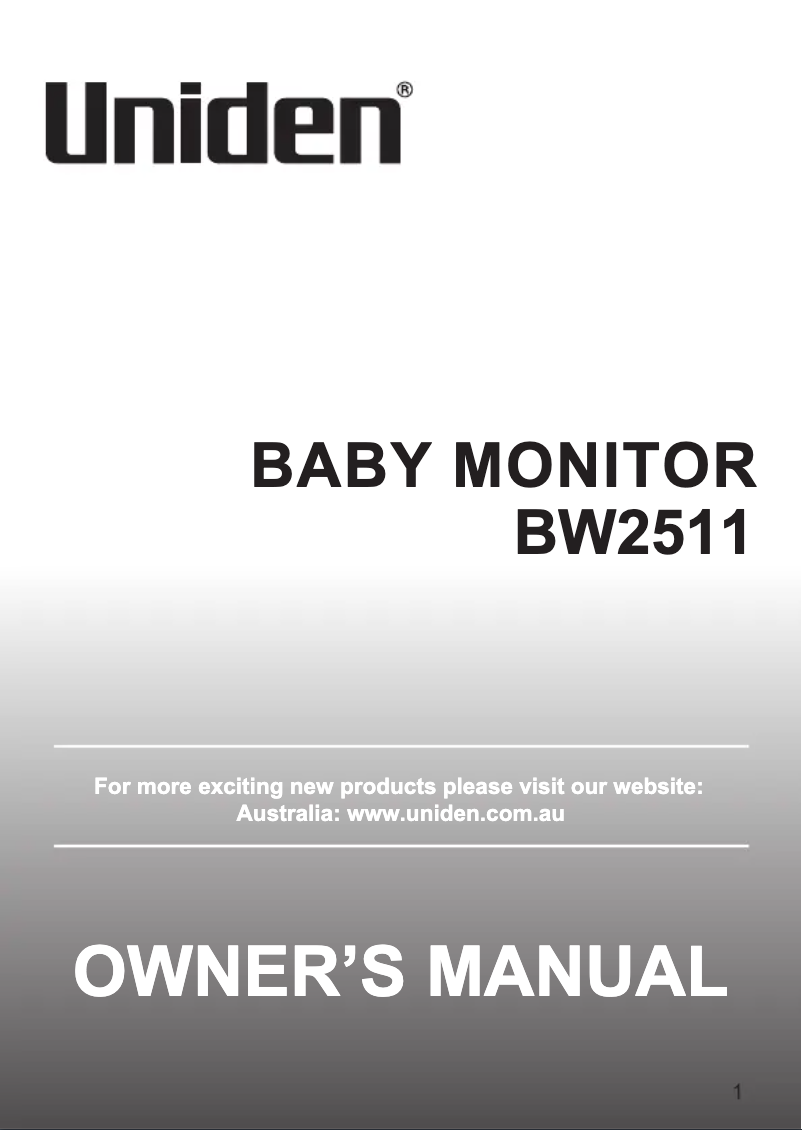 Página 1 del manual Manual de usuario Uniden BW2511