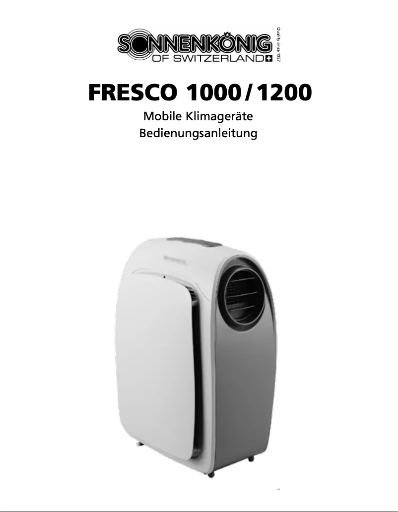 Image de la première page du manuel de l'appareil FRESCO 1000