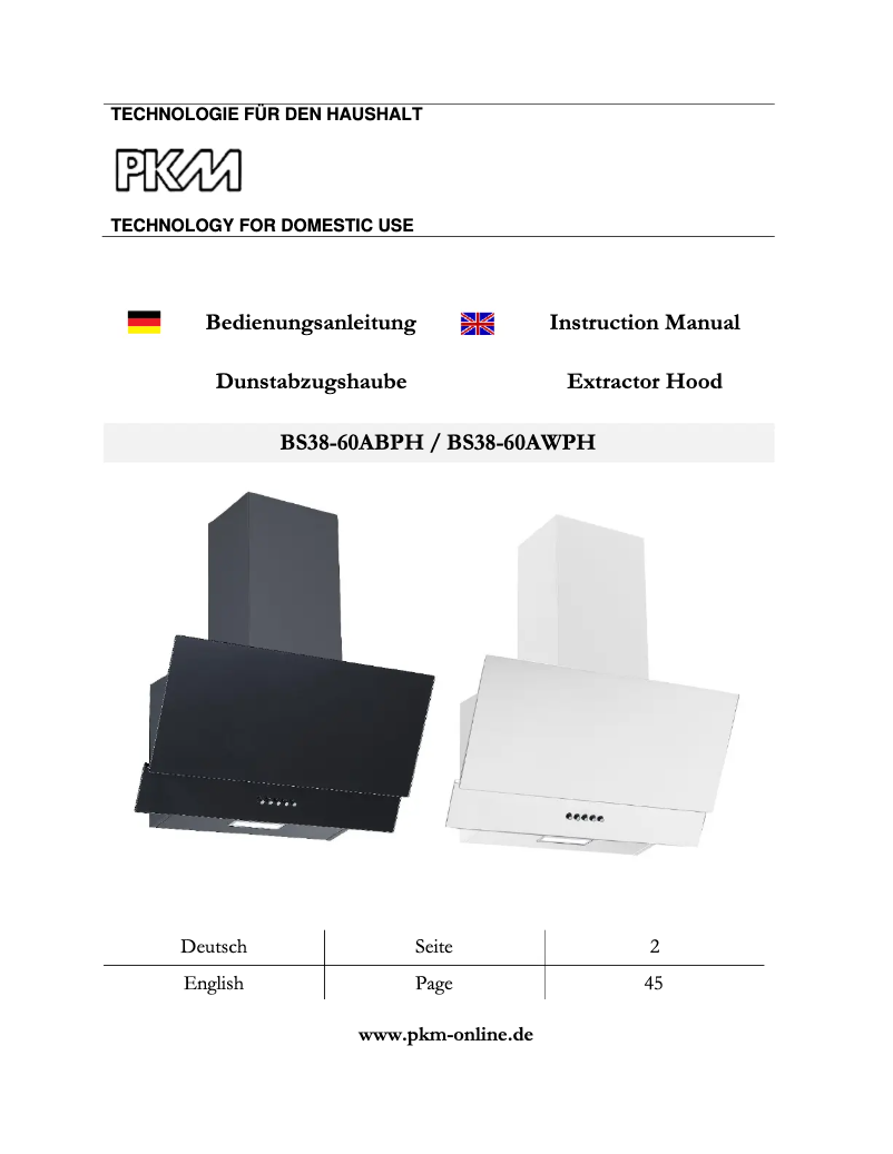 Página 1 del manual Manual de usuario PKM BS38-60 ABPH