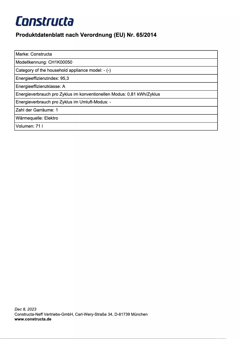 Image de la première page du manuel de l'appareil CH1K00050