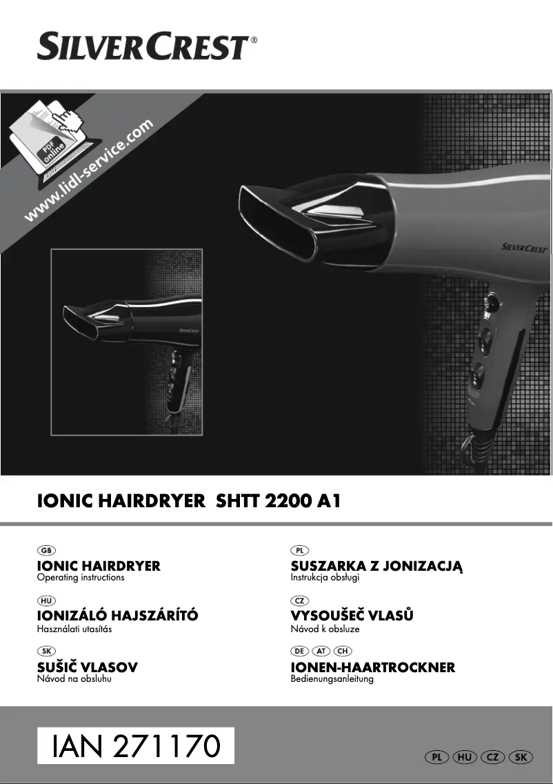 Page n°1 - Manuel utilisateur SilverCrest SHTT 2200 A1