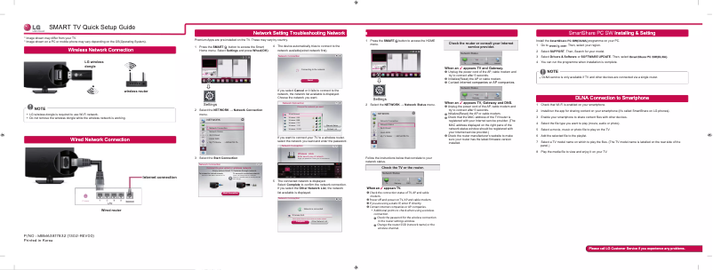 Page 1 de la notice Guide d'installation LG 39LN560Y