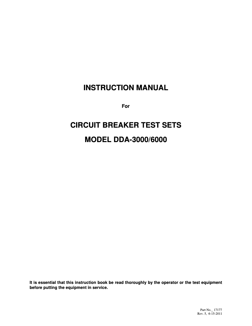 Page 1 de la notice Manuel utilisateur Megger DDA-3000