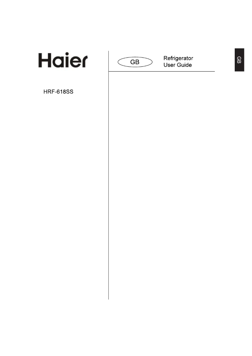 Image de la première page du manuel de l'appareil HRF-618SS