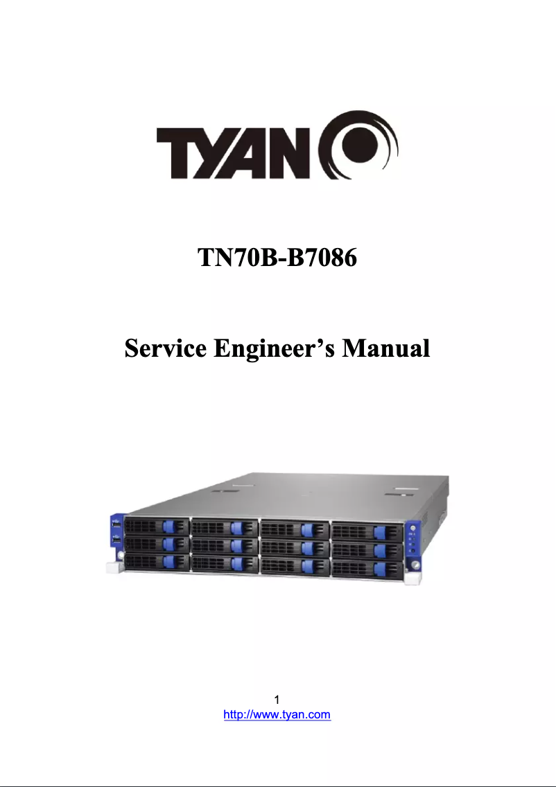 Page 1 de la notice Manuel utilisateur Tyan TN70B-B7086