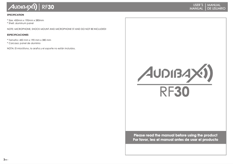 Image de la première page du manuel de l'appareil RF30