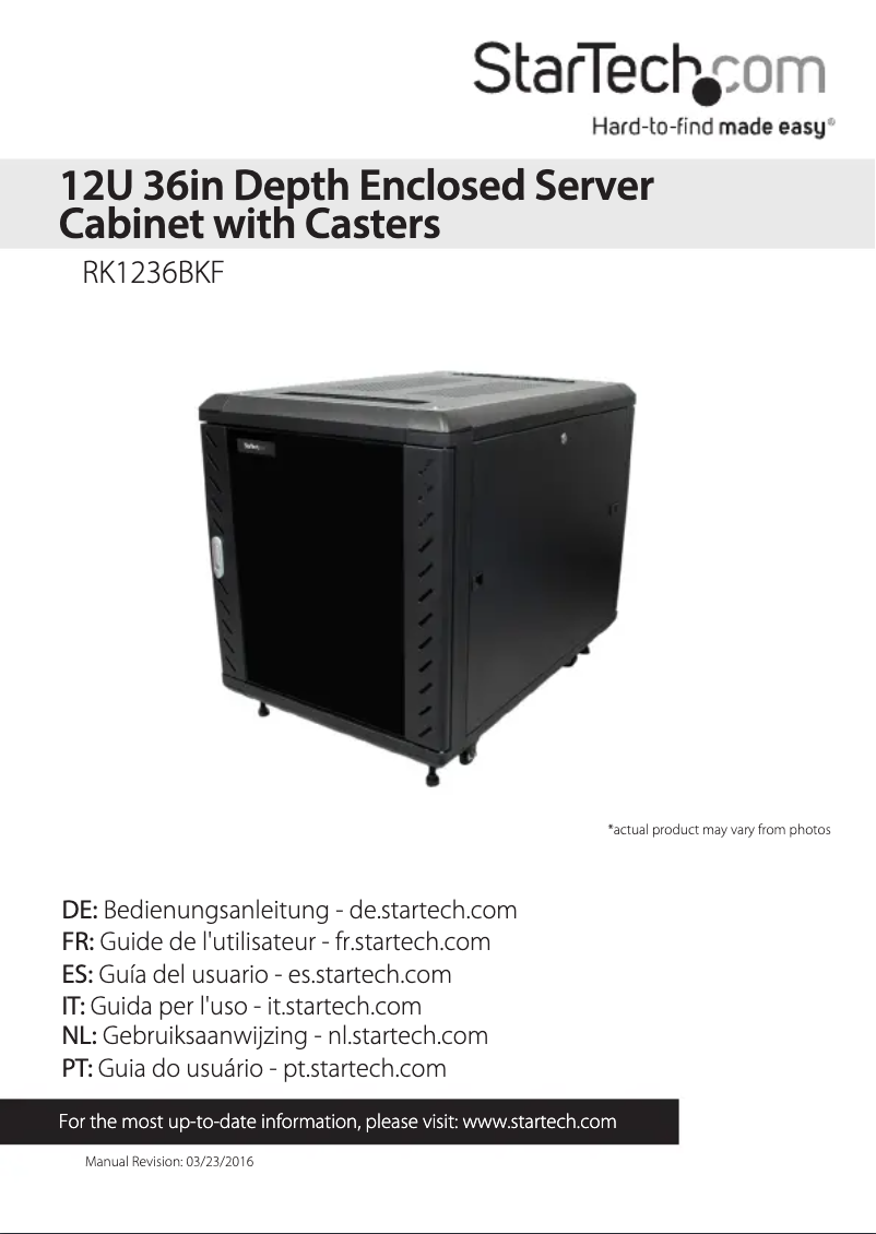 Page 1 de la notice Manuel utilisateur StarTech.com RK1236BKF