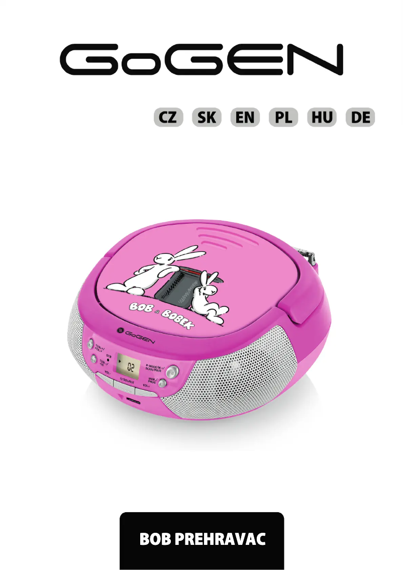 Page 1 de la notice Manuel utilisateur GoGen BOB PŘEHRÁVAČ