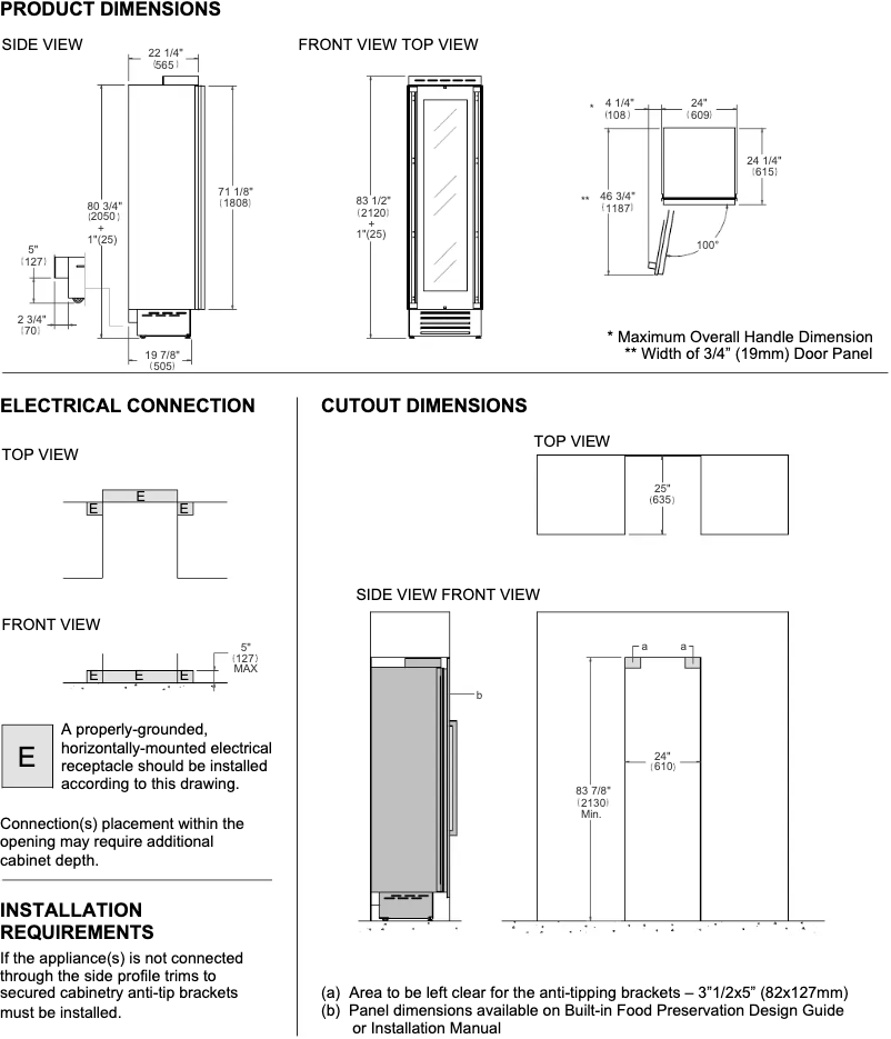 Page n°1 - Instructions / montage Bertazzoni REF24WCPRL/23