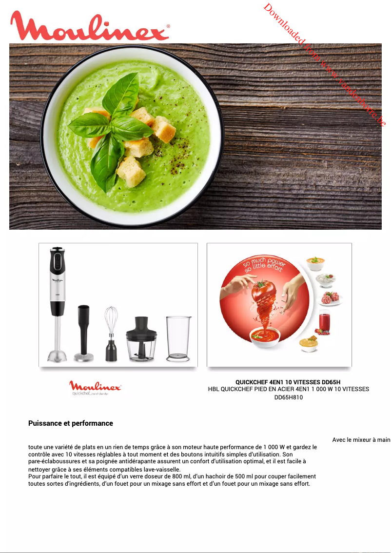 Page 1 de la notice Manuel utilisateur Moulinex Quickchef DD65H8