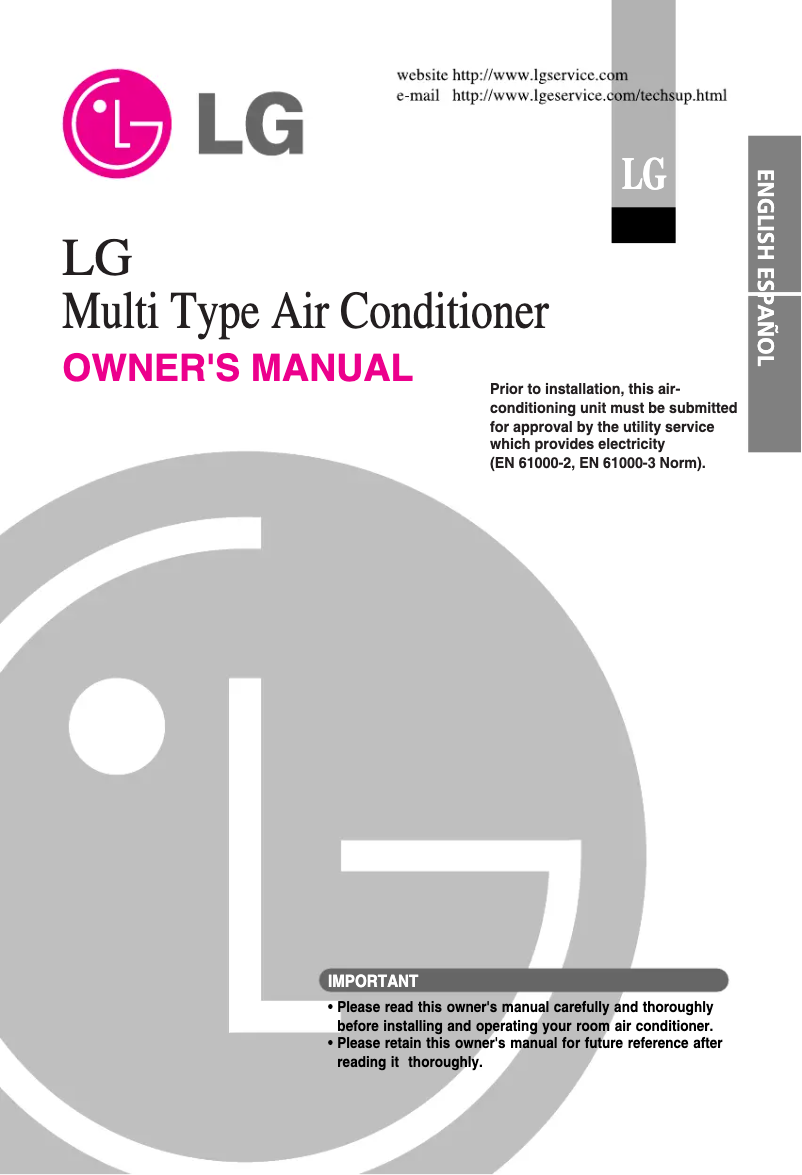 Page 1 de la notice Manuel utilisateur LG AMNH18GD5L0