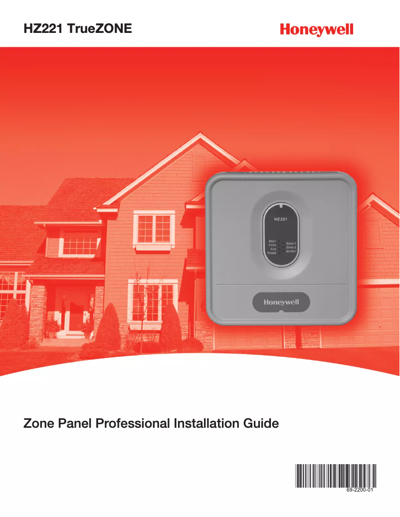 Page n°1 - Manuel utilisateur Honeywell TrueZONE HZ221