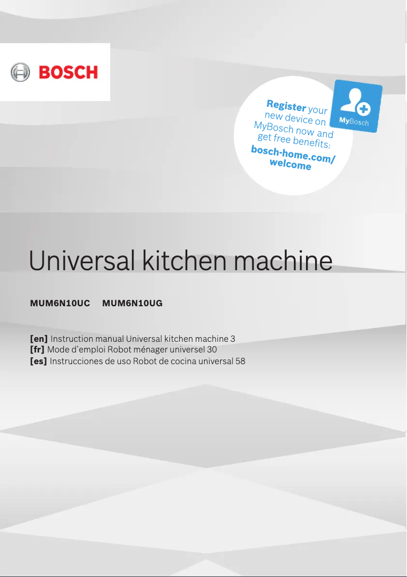 Image de la première page du manuel de l'appareil MUM6N10UC