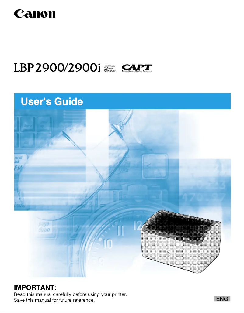 Page n°1 - Manuel utilisateur Canon Laser Shot LBP2900