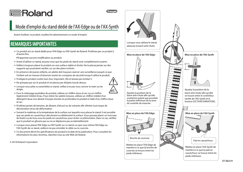 Image de la première page du manuel de l'appareil ST-AX2