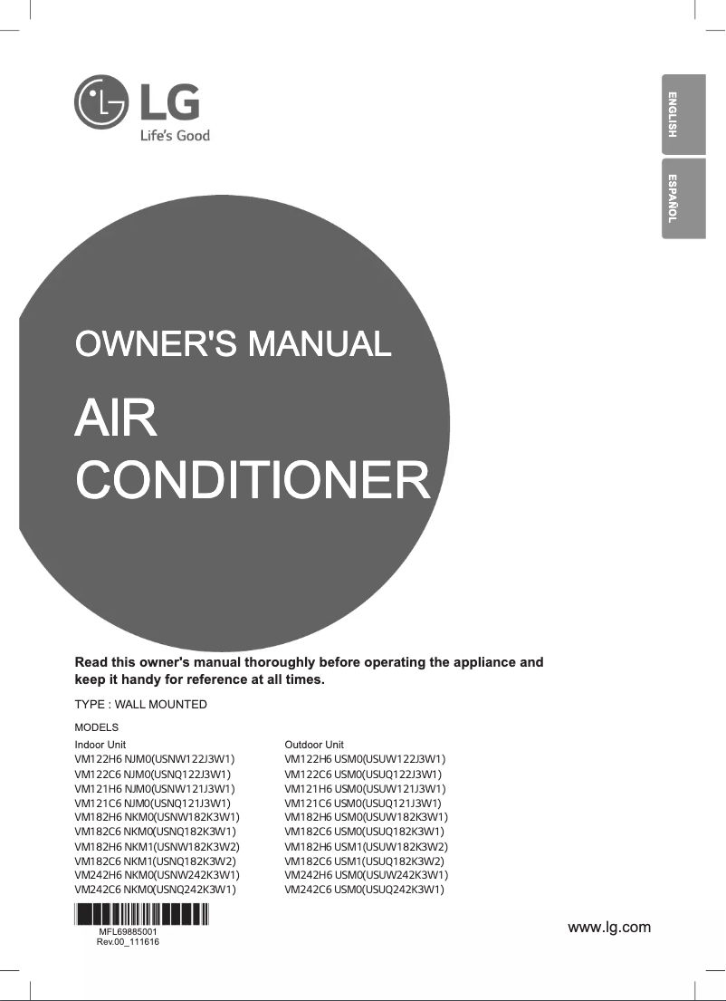 Página 1 del manual Manual de usuario LG VM121C6