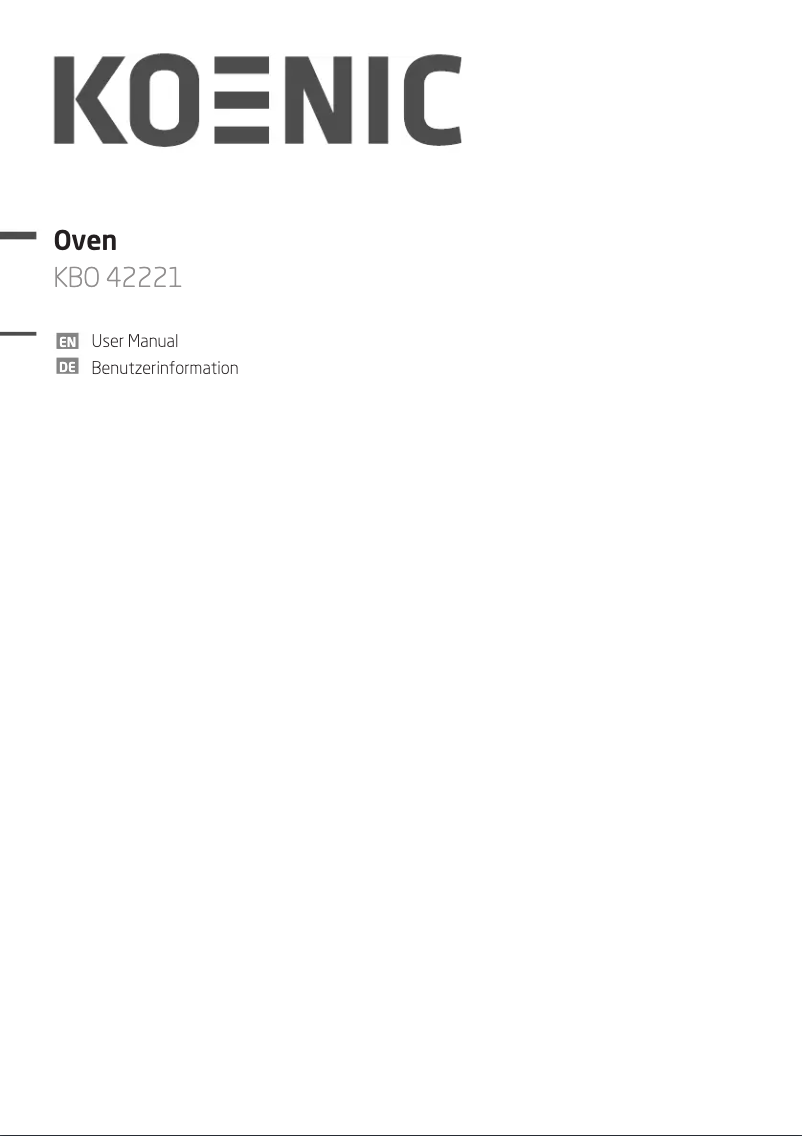 Page n°1 - Manuel utilisateur Koenic KBO 42221