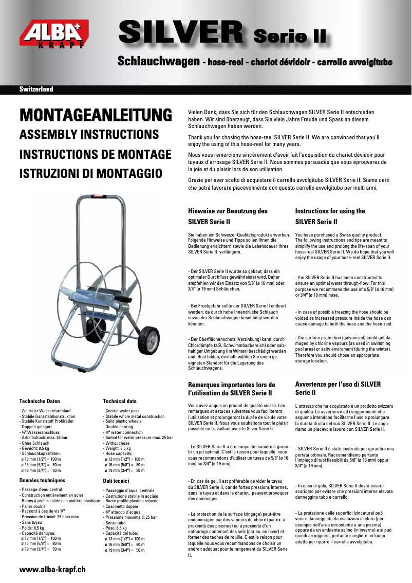 Página 1 del manual Manual de usuario Alba Krapf Silver Serie II