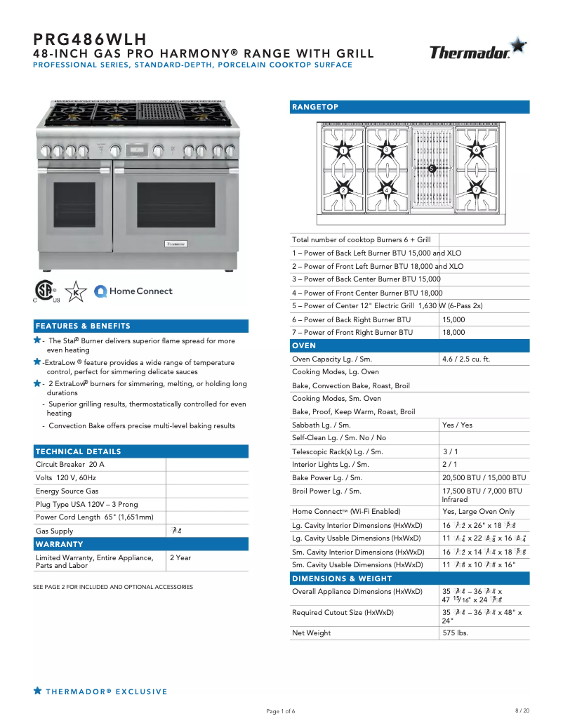 Image de la première page du manuel de l'appareil PRG486WLH