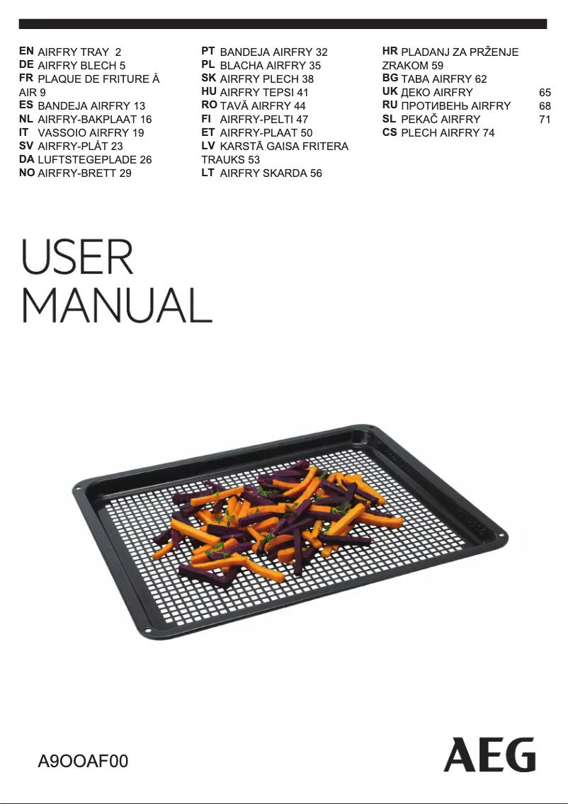 Page n°1 - Manuel utilisateur AEG A9OOAF00