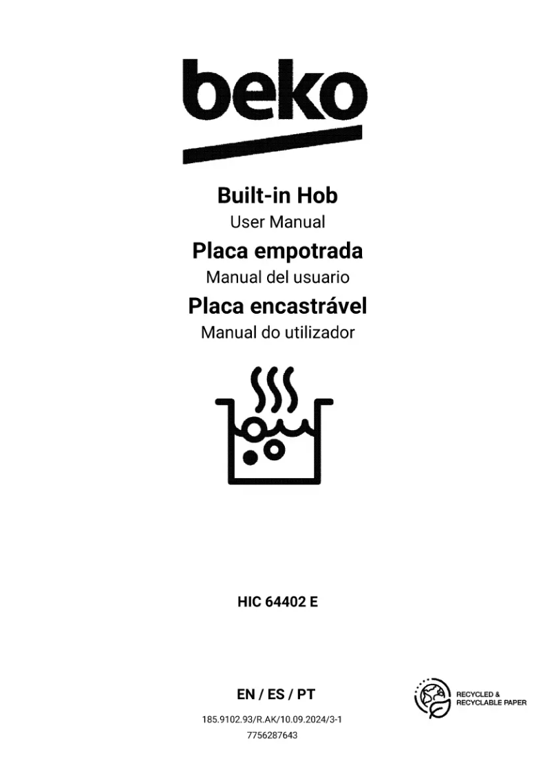 Page 1 de la notice Manuel utilisateur Beko HIC 64402 E