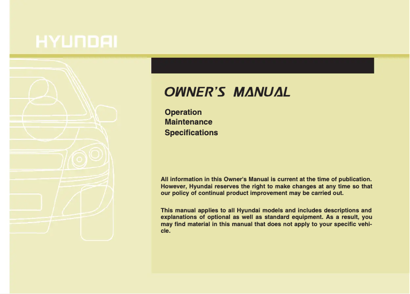 Page 1 de la notice Manuel utilisateur Hyundai Santa FE (2011)