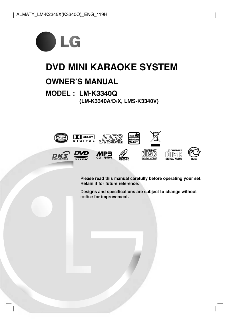 Page 1 de la notice Manuel utilisateur LG LM-K3340X