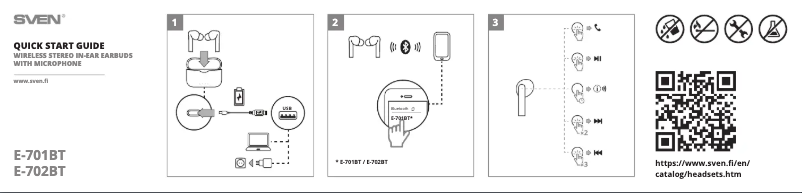 Page 1 de la notice Guide de démarrage rapide Sven E-701BT