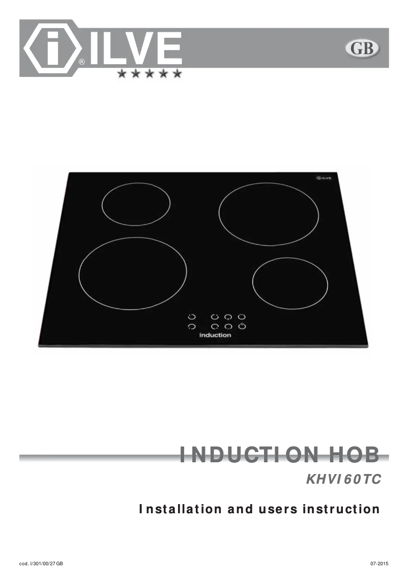 Page 1 de la notice Manuel utilisateur Ilve KHVI60TC