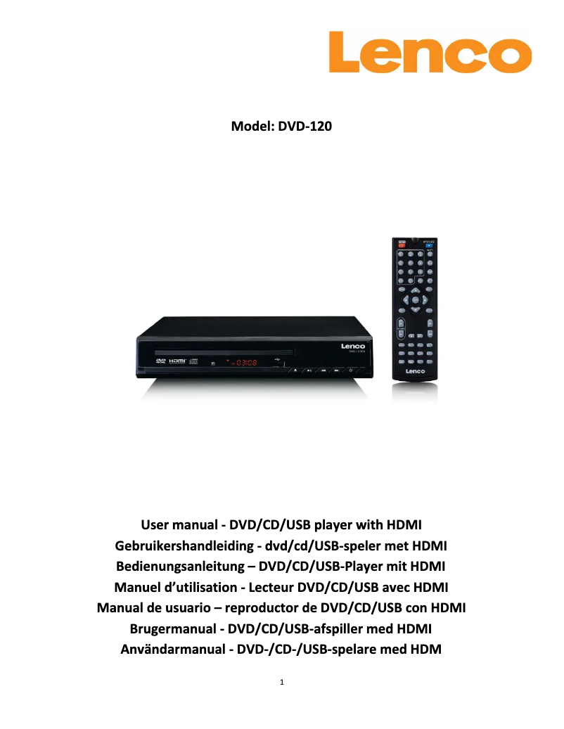 Image de la première page du manuel de l'appareil DVD-120