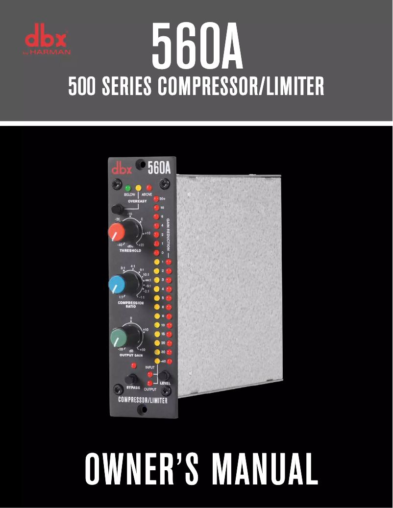 Page n°1 - Manuel utilisateur DBX 560A