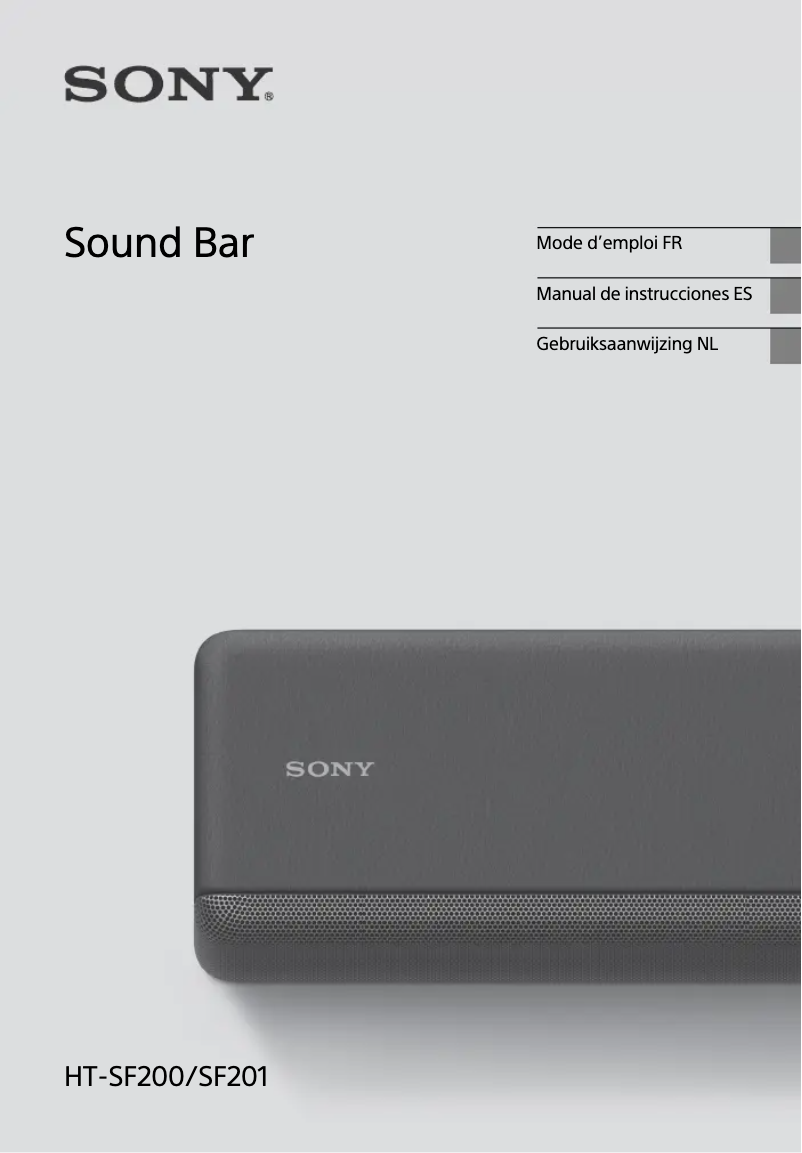 Page 1 de la notice Manuel utilisateur Sony HT-SF201
