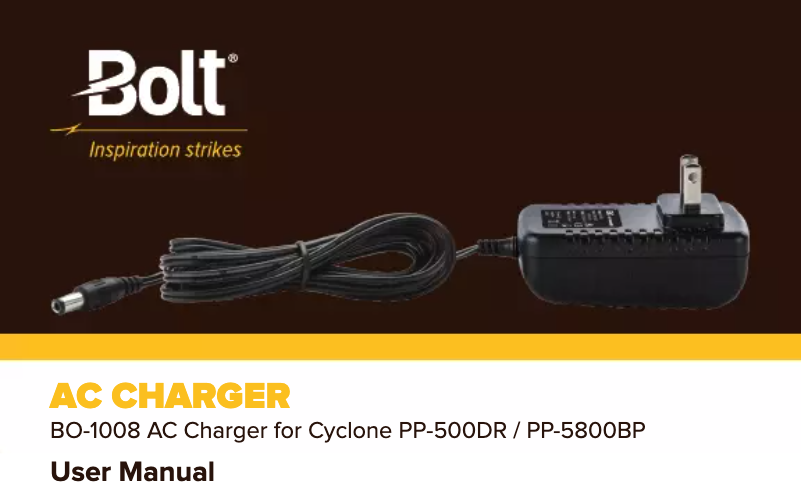 Page n°1 - Manuel utilisateur Bolt BO-1008