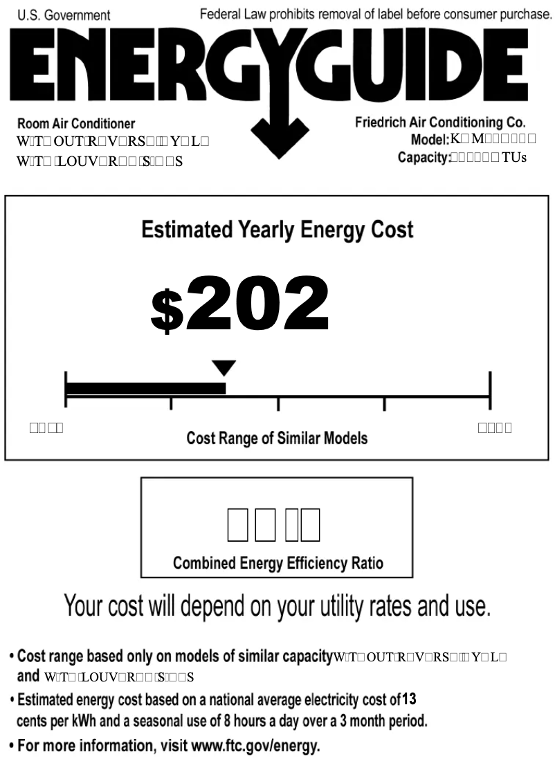 Página 1 del manual Etiqueta energética Friedrich KCM21A30A