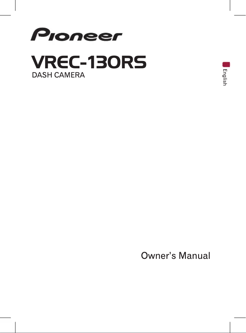Page n°1 - Manuel utilisateur Pioneer VREC-130RS