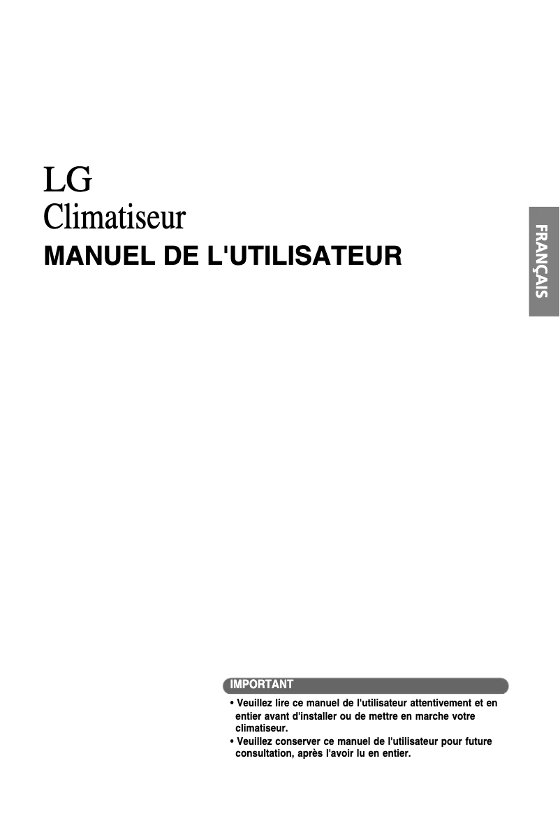 Page n°1 - Manuel utilisateur LG LSNH1269GA0