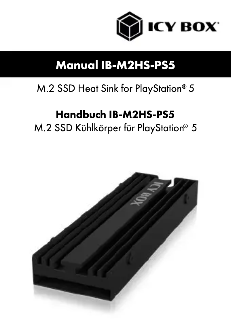 Page 1 de la notice Manuel utilisateur Icy Box IB-M2HS-PS5