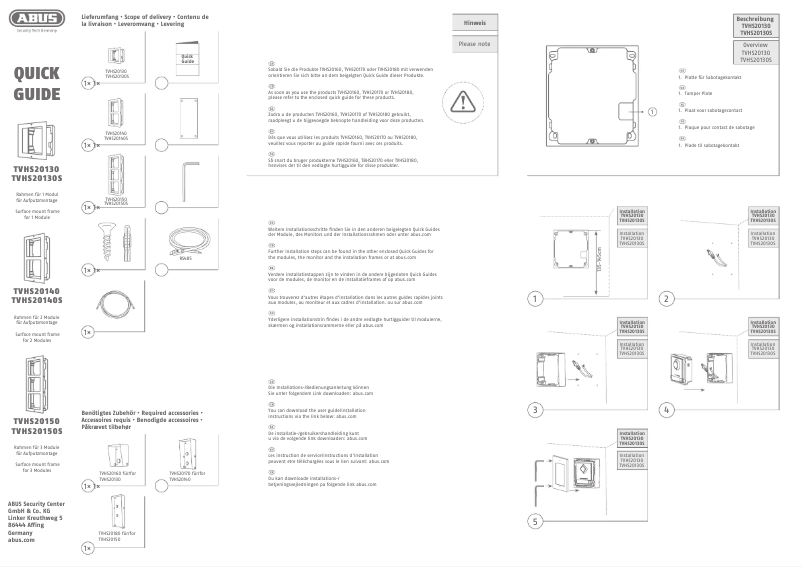 Page n°1 - Manuel utilisateur Abus TVHS20150S