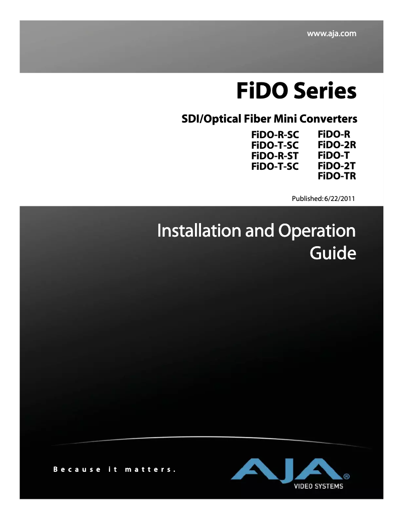 Image de la première page du manuel de l'appareil FiDO