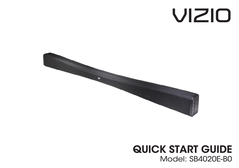 Page 1 de la notice Manuel utilisateur VIZIO SB4020E-B0