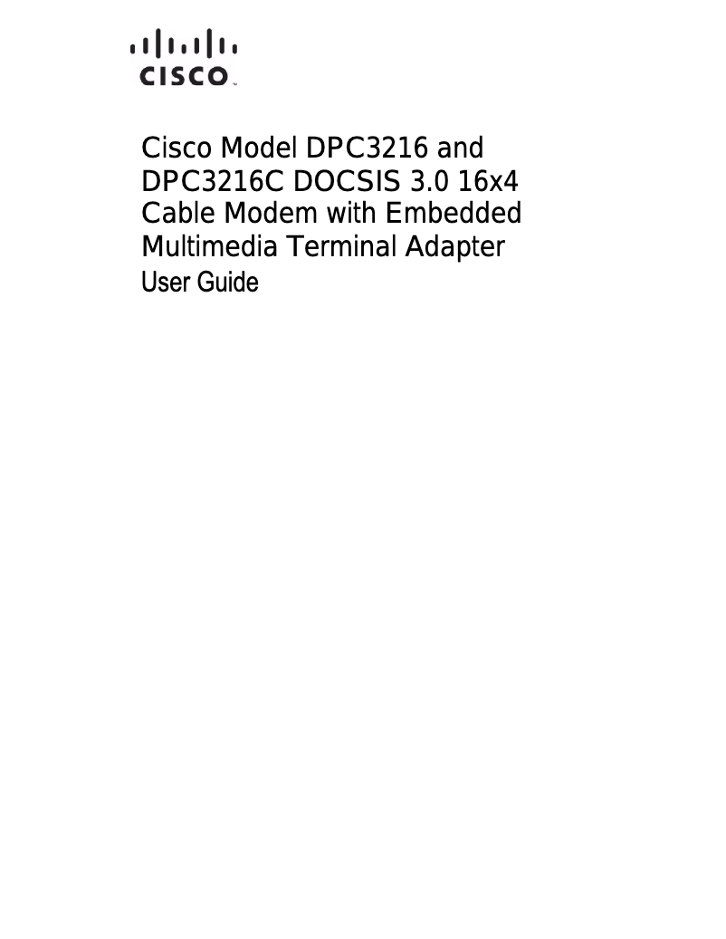 Page n°1 - Manuel utilisateur Cisco DPC3216C