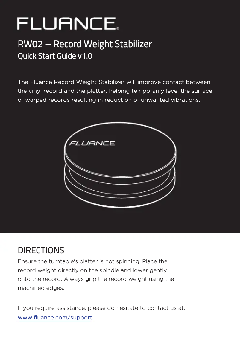 Page 1 de la notice Manuel utilisateur Fluance RW02