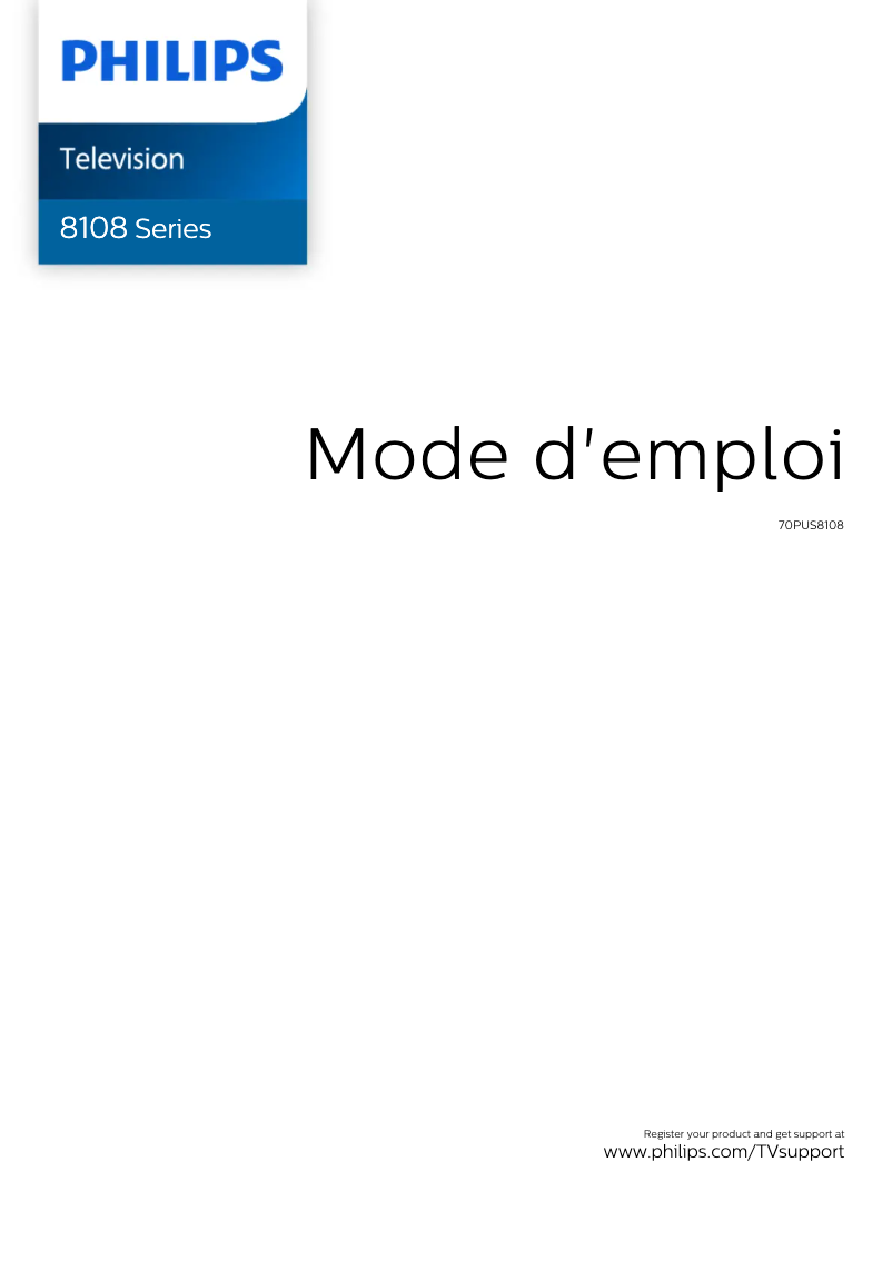 Page n°1 - Manuel utilisateur Philips 75PUS8108