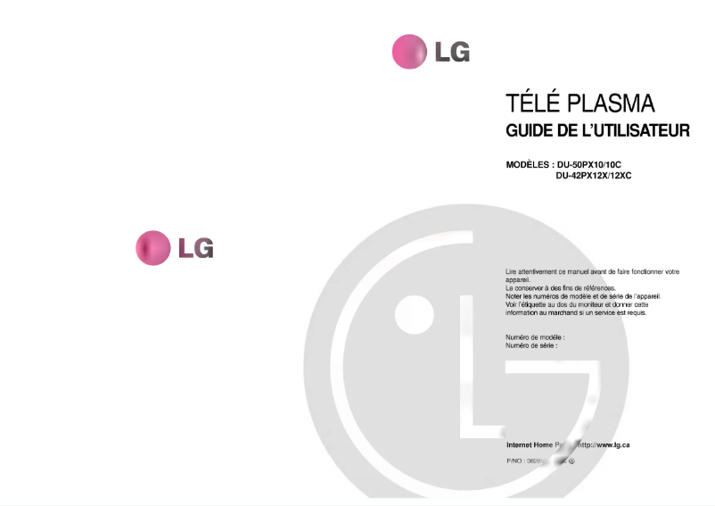 Página 1 del manual Manual de usuario LG DU-42PX12X