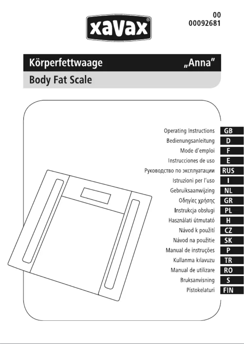 Page 1 de la notice Manuel utilisateur Xavax Anna