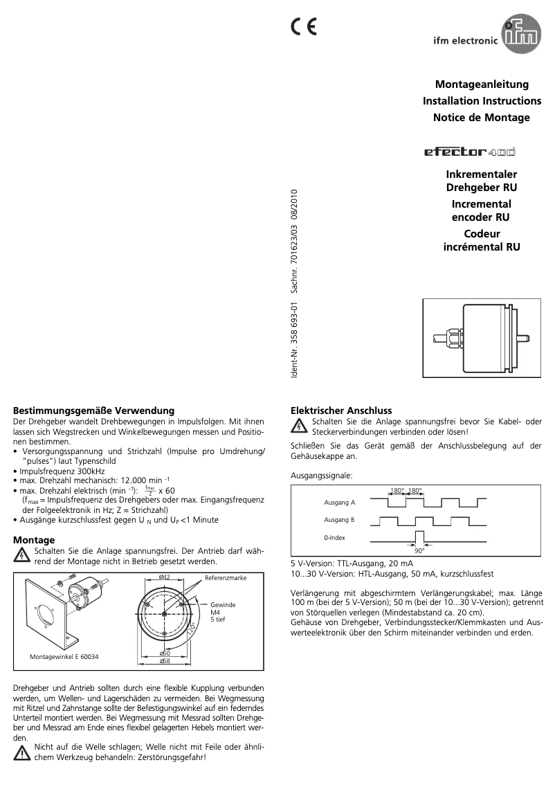 Page n°1 - Manuel utilisateur IFM RU6031