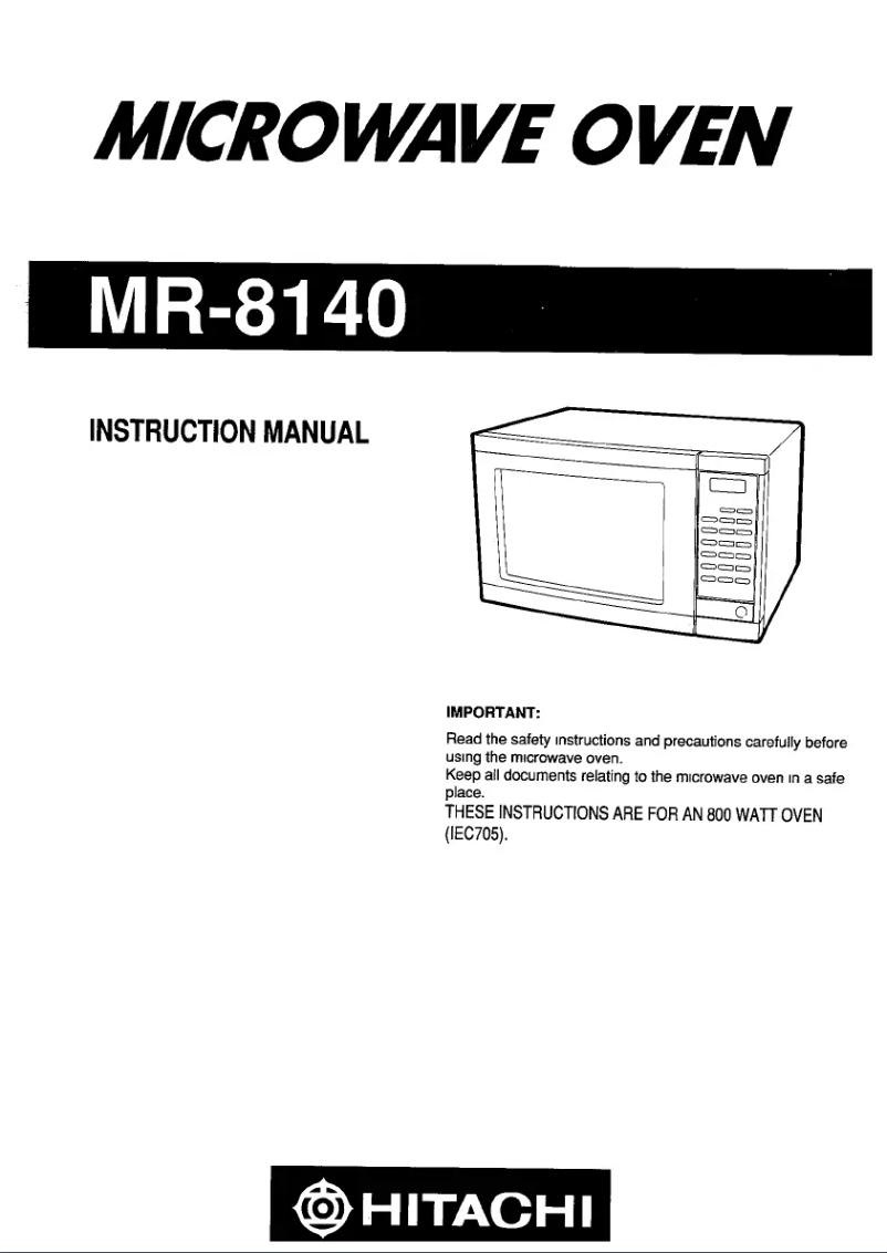 Page 1 de la notice Manuel utilisateur Hitachi MR8140