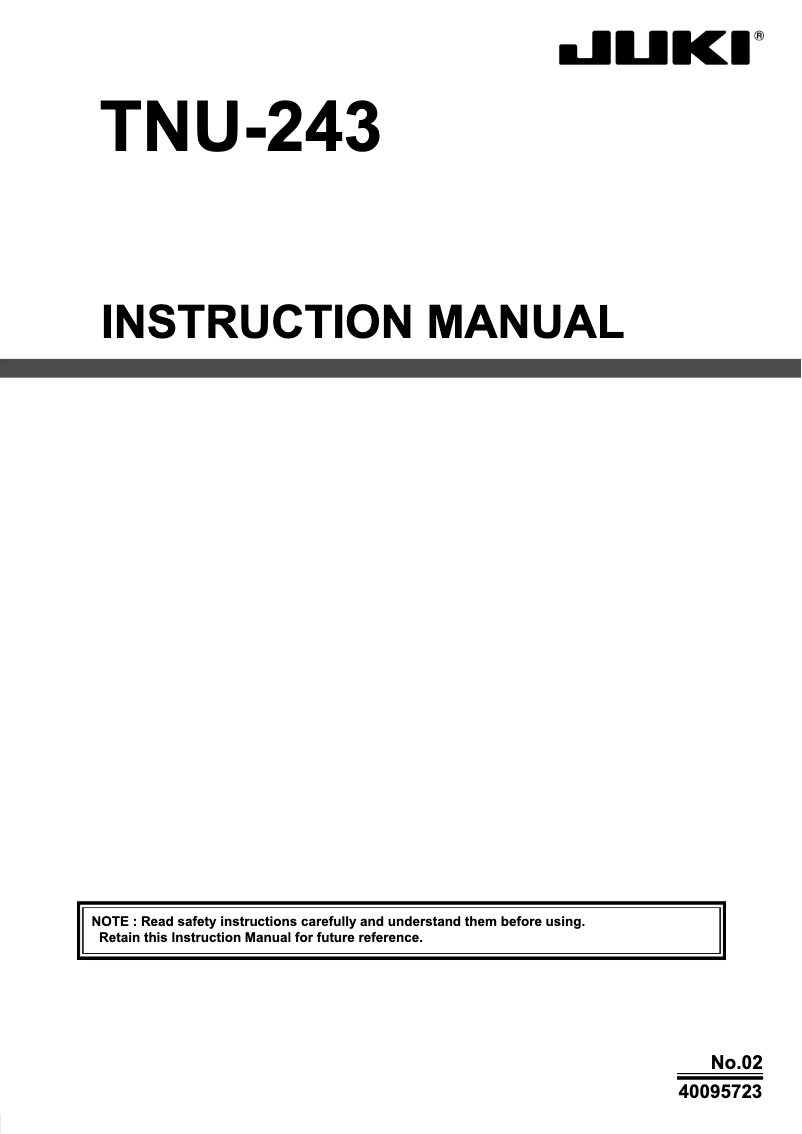 Image de la première page du manuel de l'appareil TNU-243