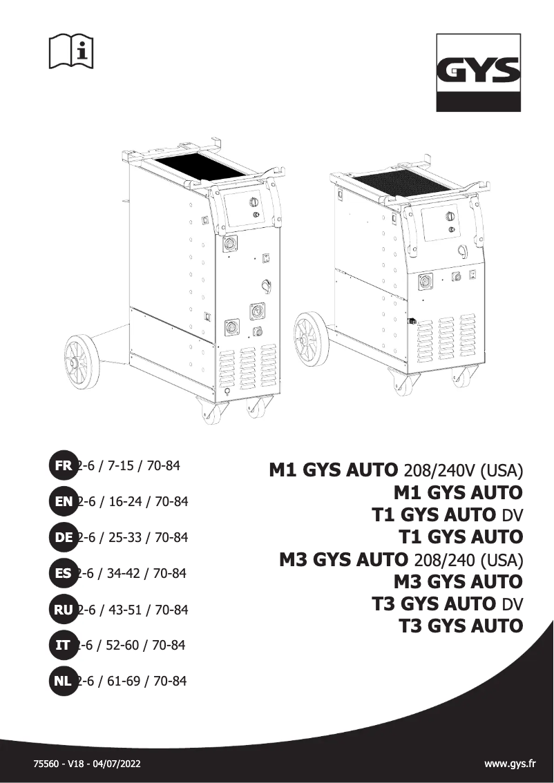Página 1 del manual Manual de usuario GYS T3 GYS Auto